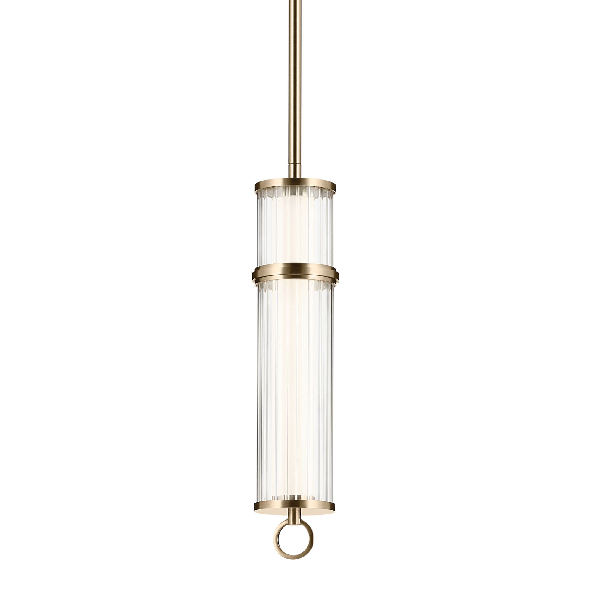 Image 5 Kichler Riven 15.5 Inch LED 1 Light Pendant in Champagne Bronze more views
