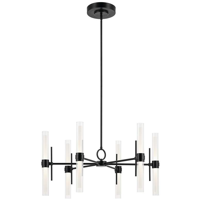 Image 1 Kichler Riven 33 Inch LED 12 Light Chandelier in Black