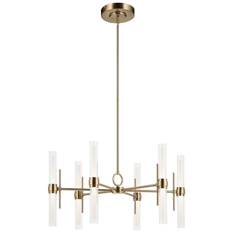Image 1 Kichler Riven 33 Inch LED 12 Light Chandelier in Champagne Bronze