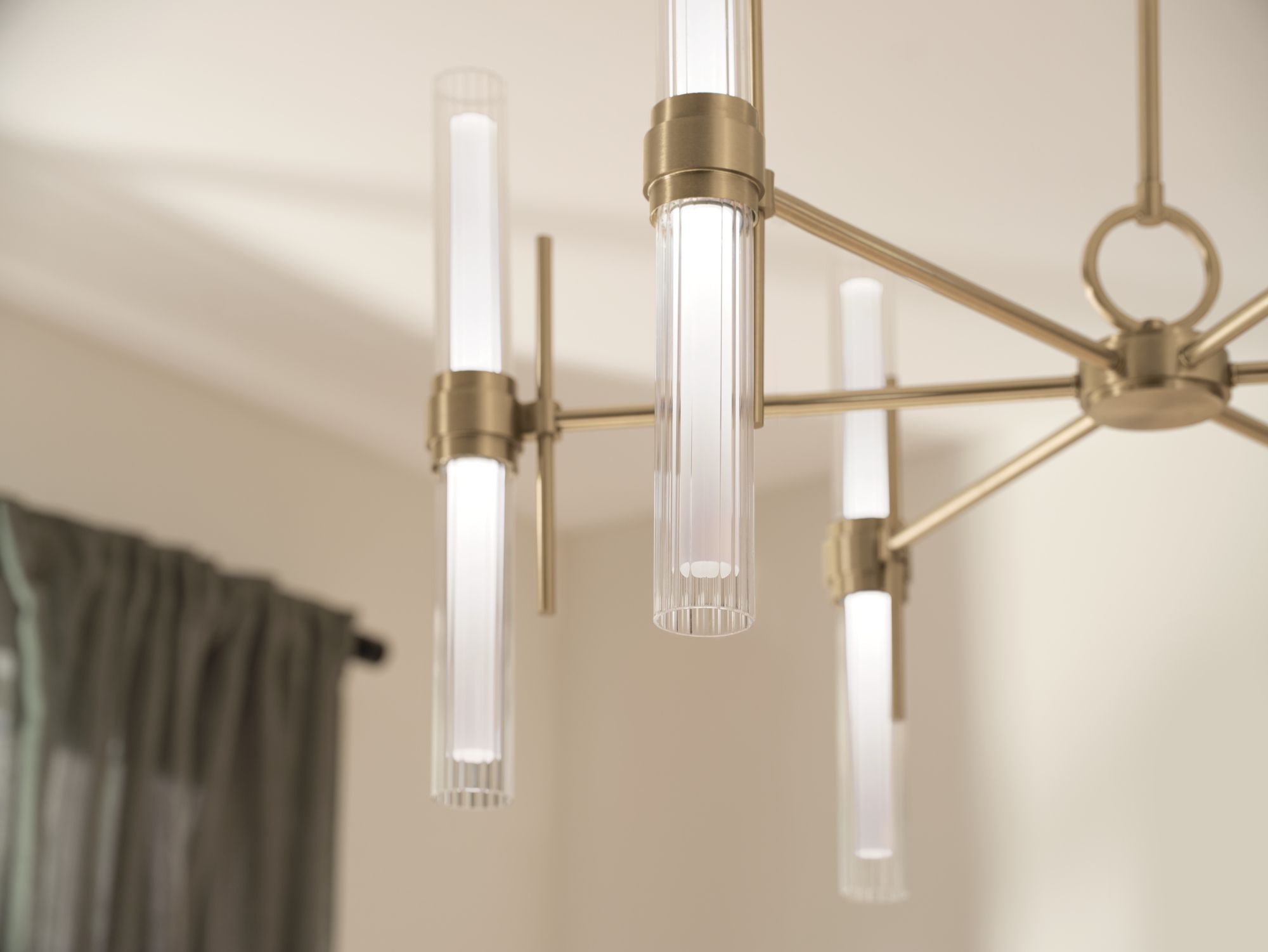 Image 4 Kichler Riven 33 Inch LED 12 Light Chandelier in Champagne Bronze more views