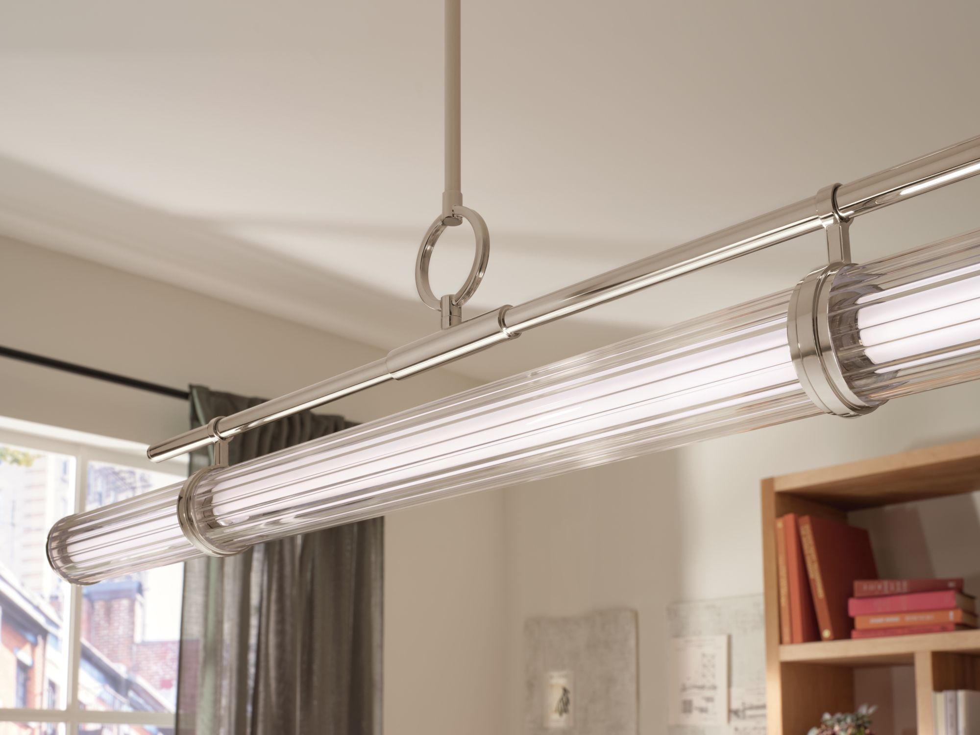 Image 4 Kichler Riven 48.25 Inch LED 1 Light Linear Chandelier in Polished Nickel more views