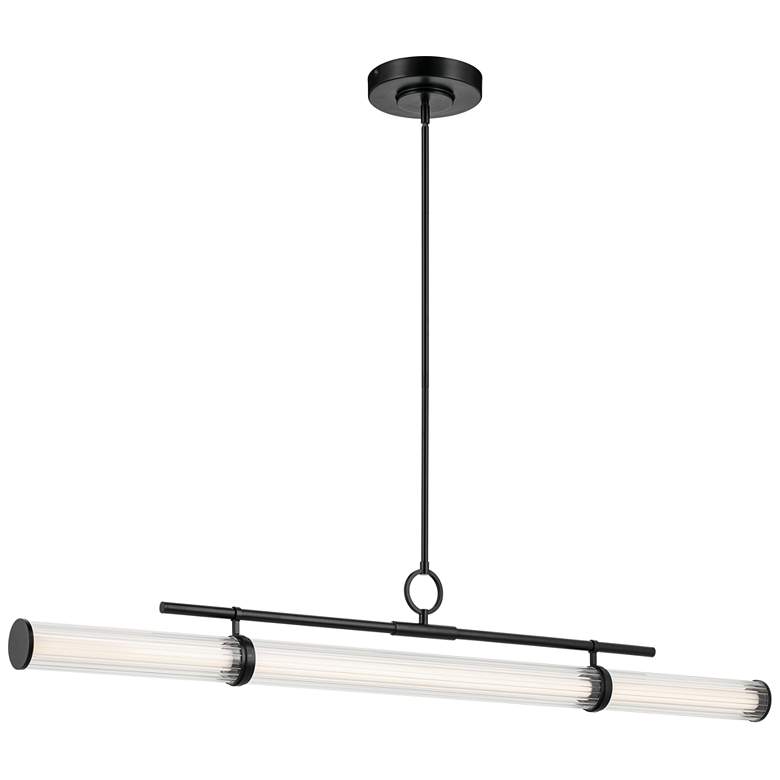 Image 1 Kichler Riven 60.25 Inch LED 1 Light Linear Chandelier in Black