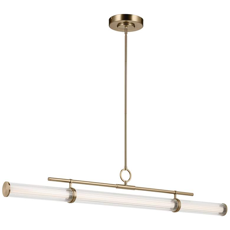 Image 1 Kichler Riven 60.25 Inch LED 1 Light Linear Chandelier in Champagne Bronze