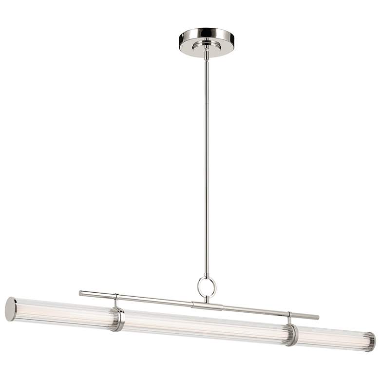 Image 1 Kichler Riven 60.25 Inch LED 1 Light Linear Chandelier in Polished Nickel