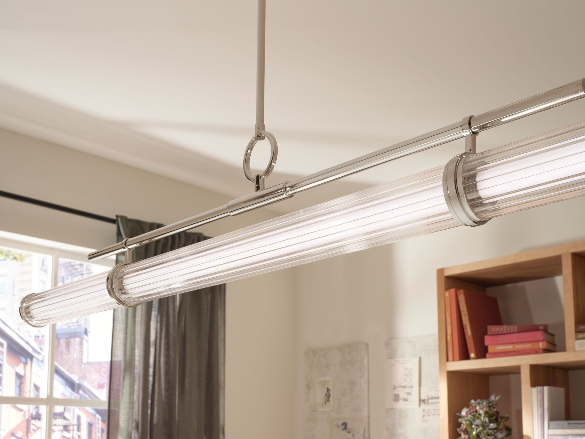 Image 4 Kichler Riven 60.25 Inch LED 1 Light Linear Chandelier in Polished Nickel more views