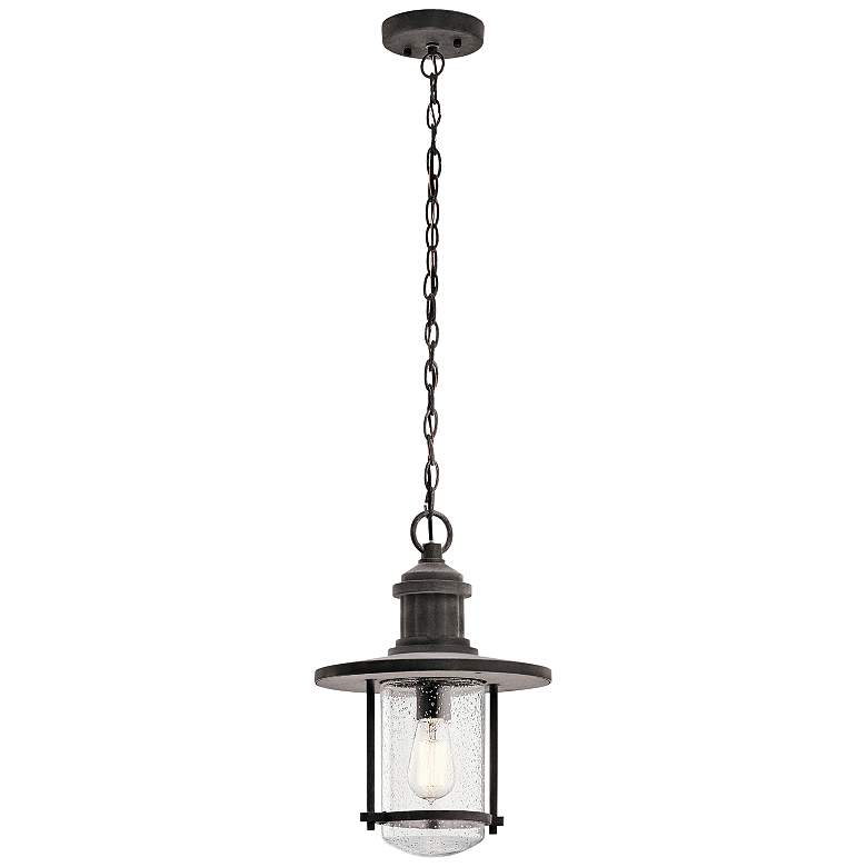 Image 1 Kichler Riverwood 16 1/4"H Weathered Outdoor Hanging Light