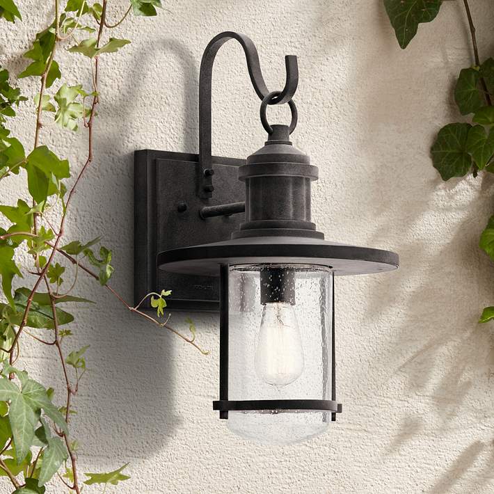 Kichler 19 1/2" Weathered Zinc Outdoor Wall Light - | Lamps Plus