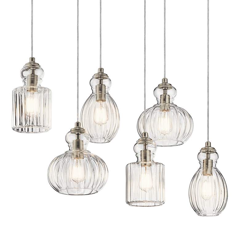 Image 2 Kichler Riviera 35 1/2" Wide Brushed Nickel Linear Multi-Light Pendant