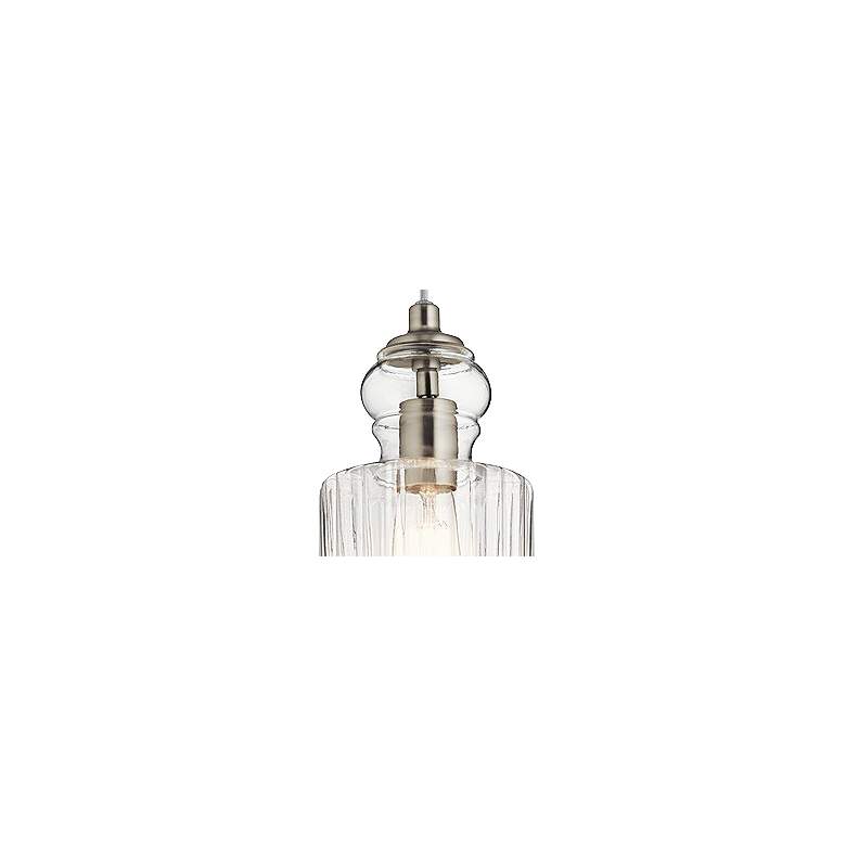 Image 3 Kichler Riviera 5 3/4" Wide Brushed Nickel Ribbed Glass Mini Pendant more views
