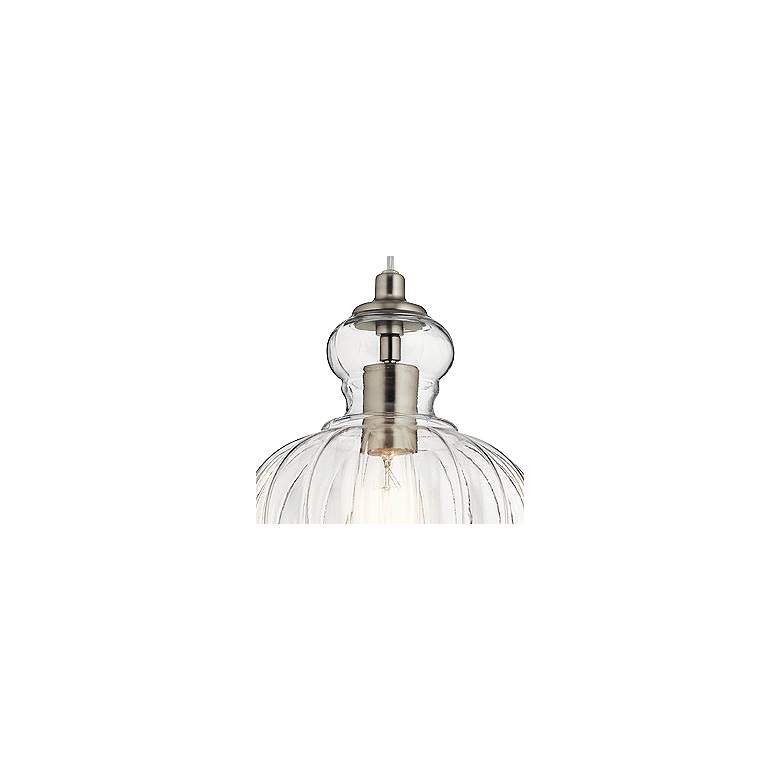 Image 3 Kichler Riviera 8 3/4" Wide Brushed Nickel Ribbed Glass Mini Pendant more views