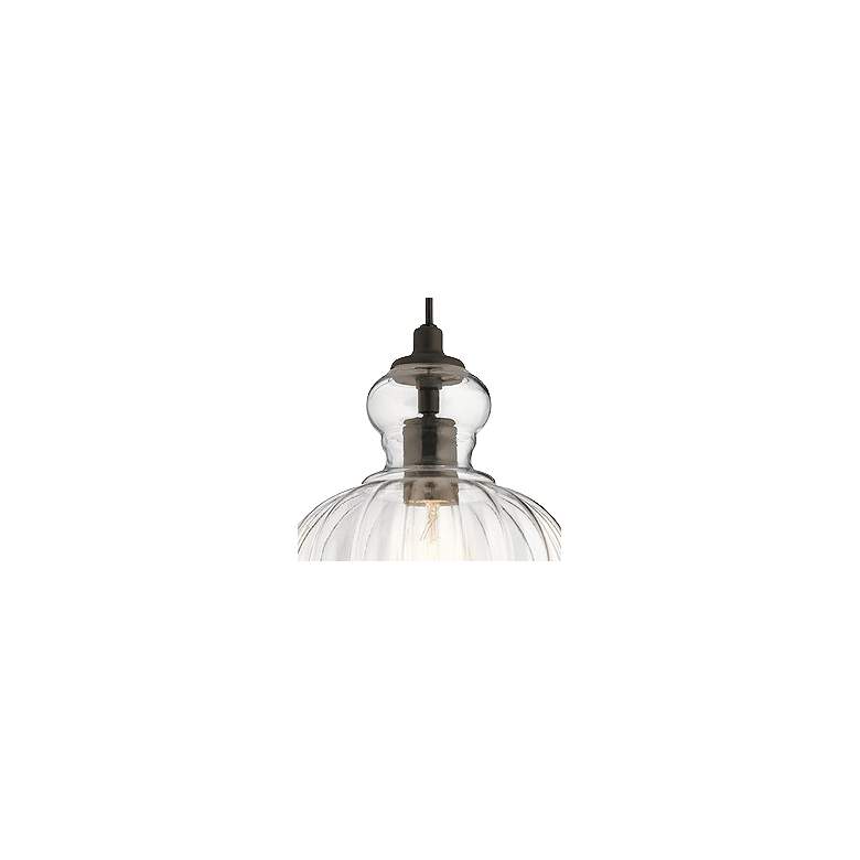 Image 3 Kichler Riviera 8 3/4" Wide Oiled Bronze Ribbed Glass Mini Pendant more views