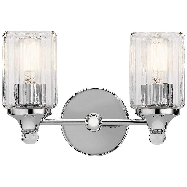 Image 1 Kichler Riviera 9 inch High Chrome 2-Light Wall Sconce