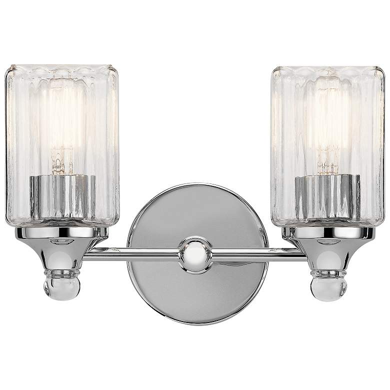 Image 1 Kichler Riviera 9" High Chrome 2-Light Wall Sconce