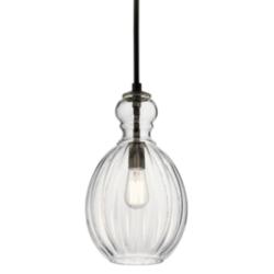 Kichler Riviera 9" Wide Olde Bronze Clear Fluted Glass Mini Pendant