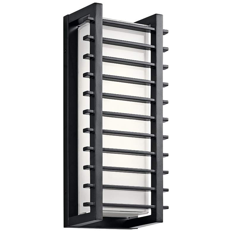 Image 1 Kichler Rockbridge 16 1/4" High Black LED Outdoor Wall Light