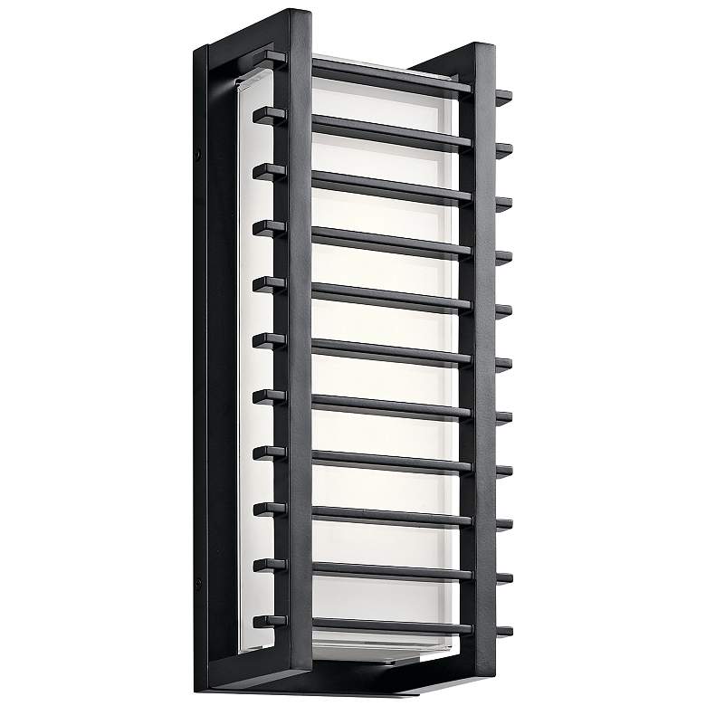 Image 1 Kichler Rockbridge 16 1/4 inch High Black LED Outdoor Wall Light