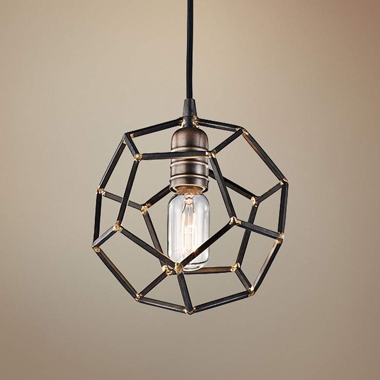 Image 1 Kichler Rocklyn 8 inch Wide Raw Steel 1-Light Pendant