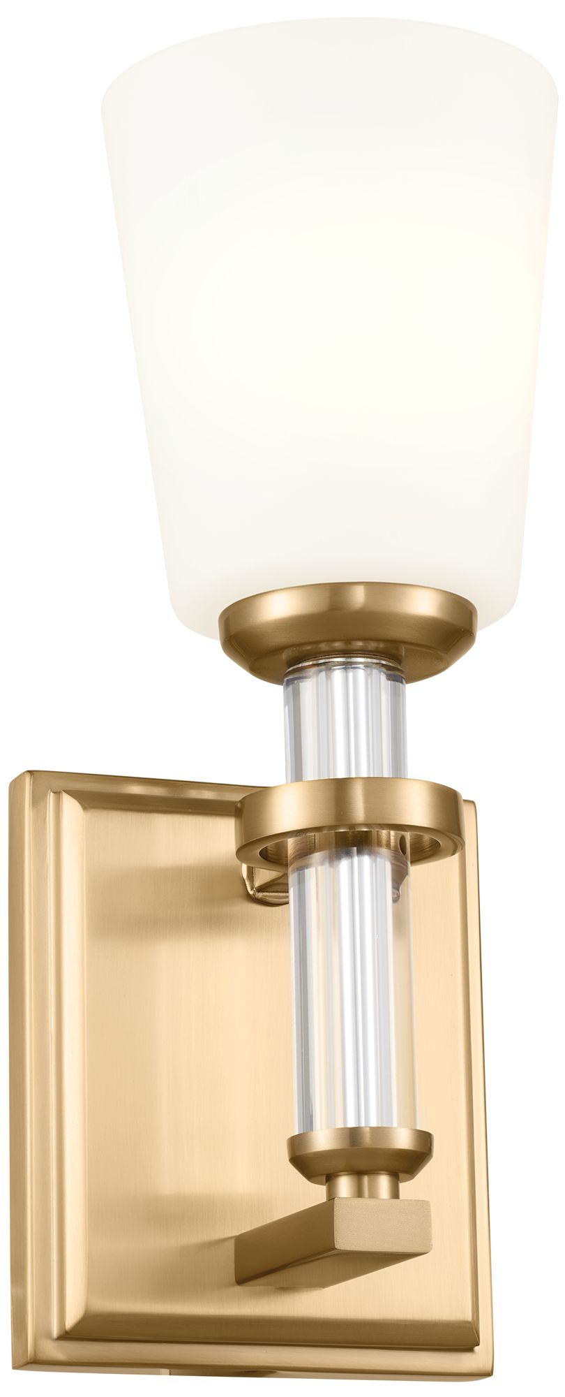 Kichler Rosalind 12.5" High Opal Glass Brass Finish Wall Light
