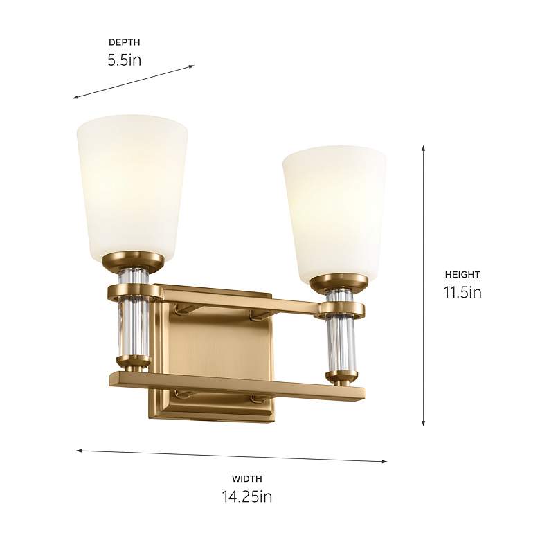 Image 4 Kichler Rosalind 14.3" Wide 2-Light Bath Light more views