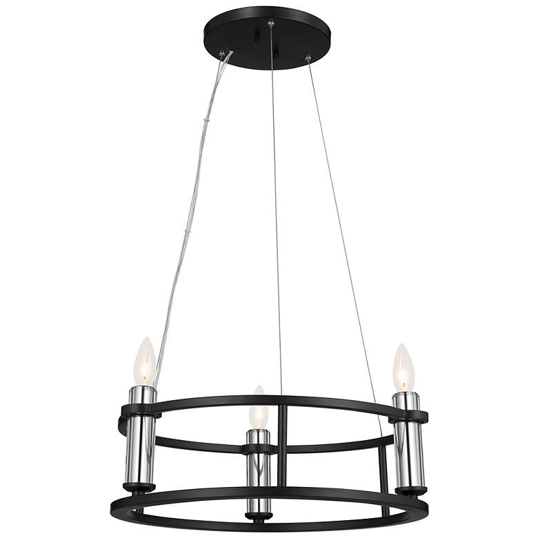 Image 2 Kichler Rosalind 17 1/2" Wide Black 3-Light Chandelier