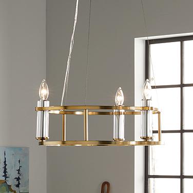 Kichler Rosalind 19.5" Wide 3-Light Crystal Brass Small Chandelier
