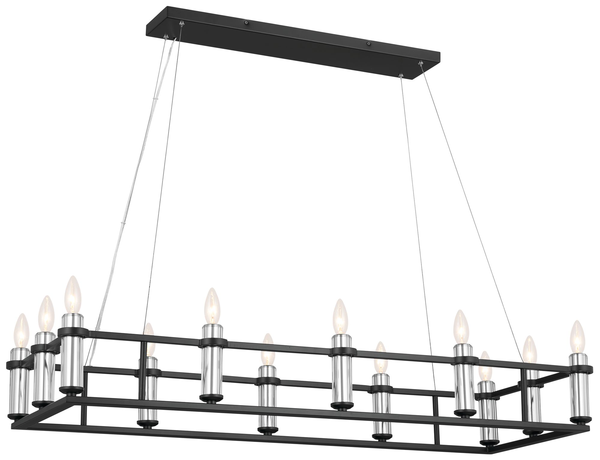 Kichler Rosalind 45.3 Double Linear 12-Light Rectangular Chandelier