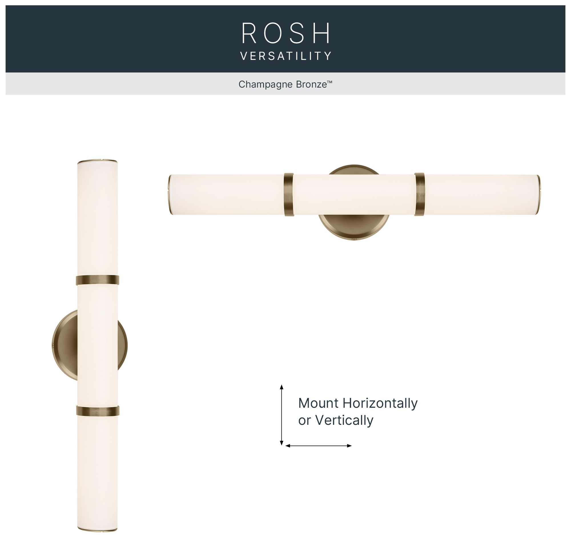 Kichler Rosh Champagne Bronze Bath Bar Medium