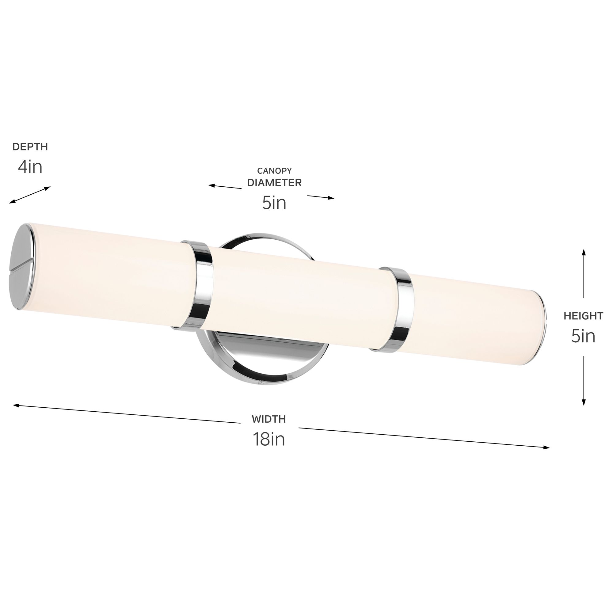 Image 6 Kichler Rosh Chrome Bath Bar Small more views