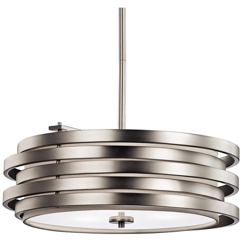 Image 2 Kichler Roswell 19 1/4 inch Wide Nickel 3-Light Pendant