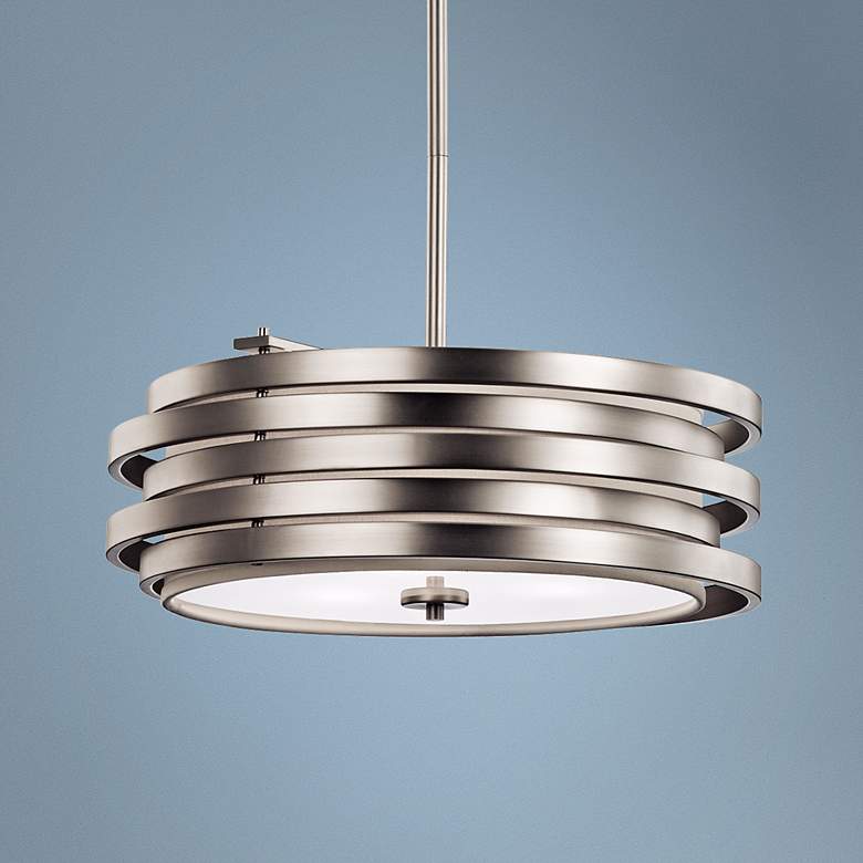 Image 1 Kichler Roswell 19 1/4 inch Wide Nickel 3-Light Pendant