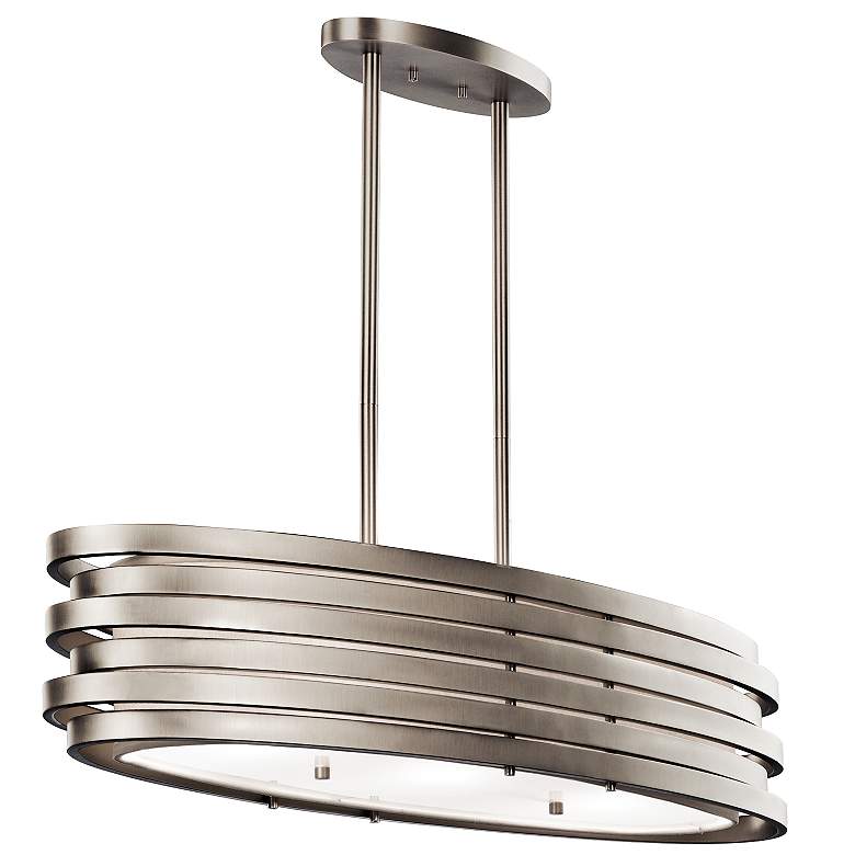 Image 2 Kichler Roswell 37 1/4" Wide Nickel Oval Chandelier