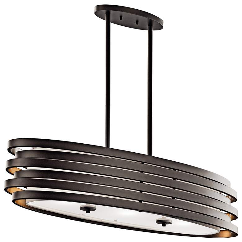 Image 1 Kichler Roswell 37 1/4" Wide Oiled Bronze Modern Oval Pendant