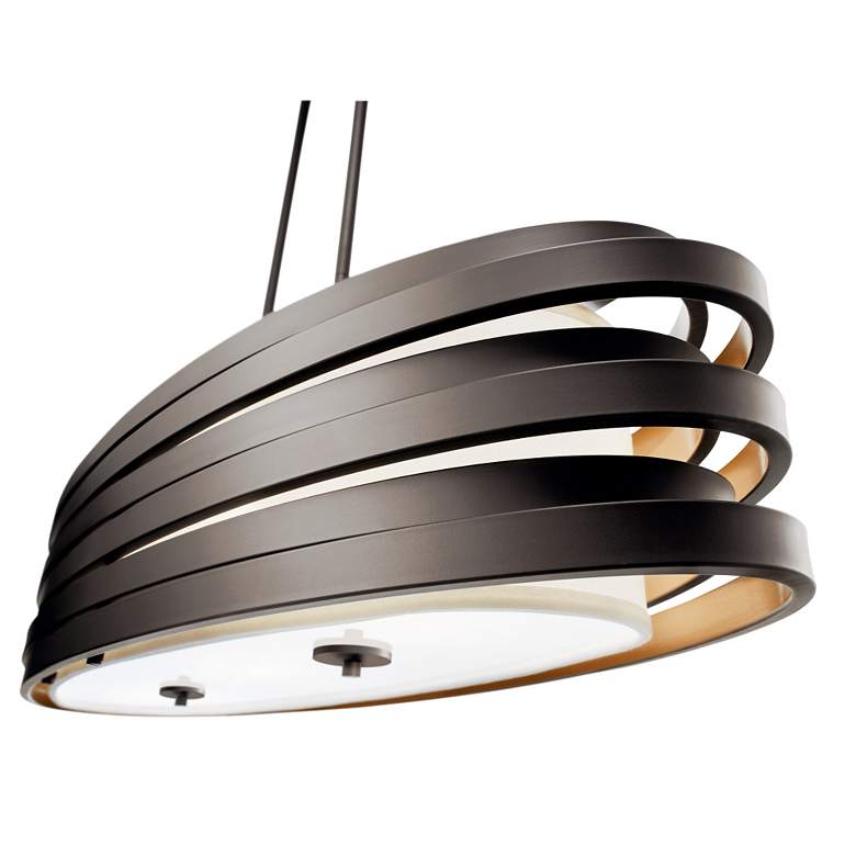 Image 2 Kichler Roswell 37 1/4" Wide Oiled Bronze Modern Oval Pendant more views