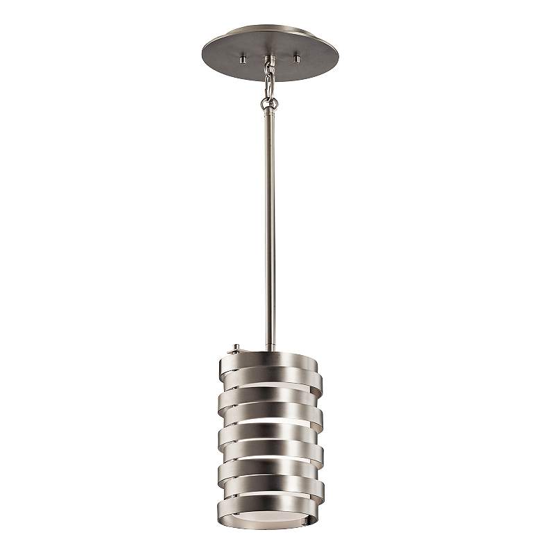 Image 2 Kichler Roswell 5 1/4 inch Wide Nickel Cylinder Rings Modern Mini Pendant