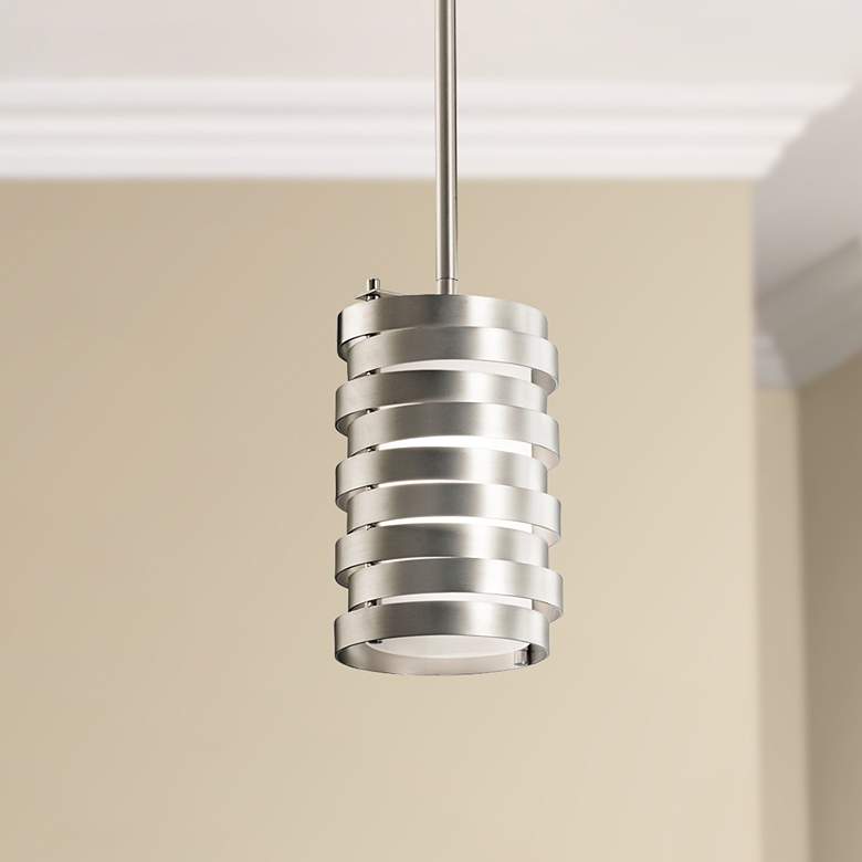 Image 1 Kichler Roswell 5 1/4" Wide Nickel Cylinder Rings Modern Mini Pendant