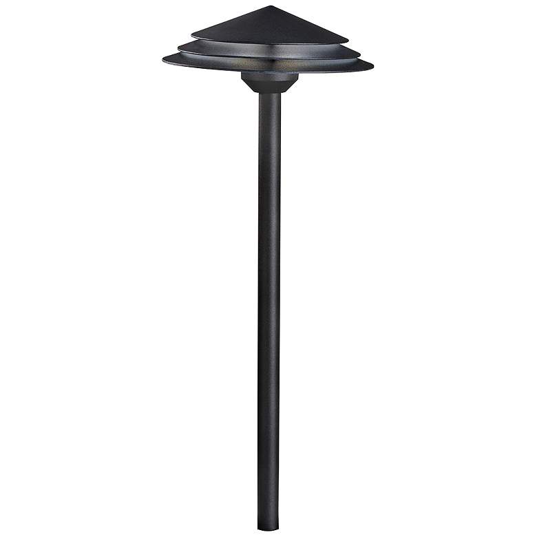Image 1 Kichler Round Tiered 21" High Black 3000K LED Path Light