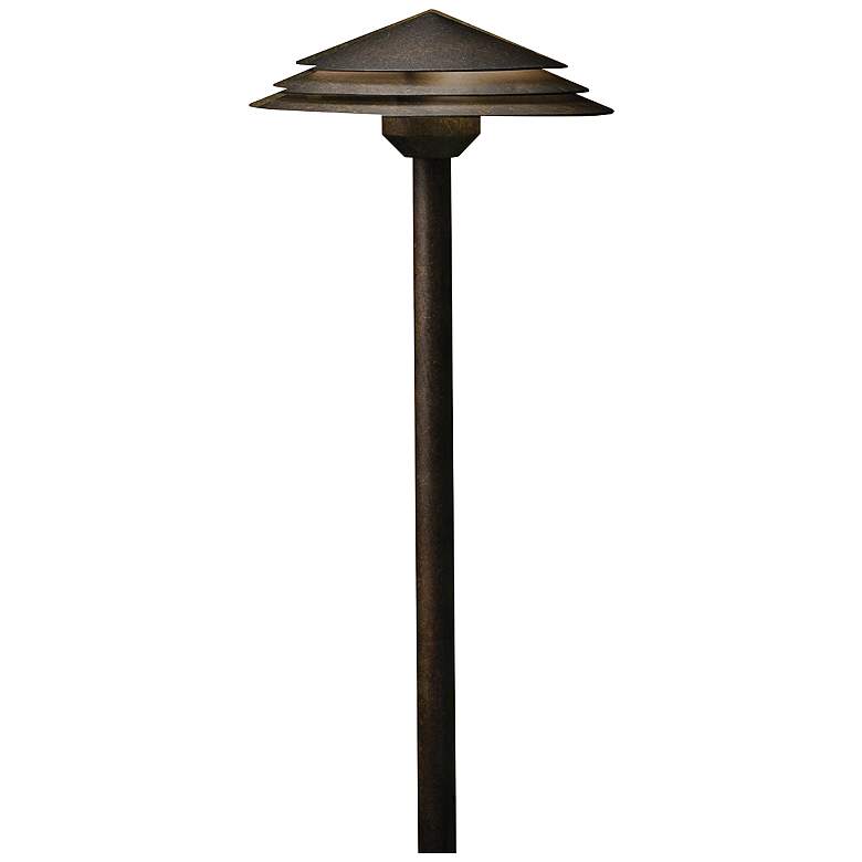 Image 1 Kichler Round Tiered 21 inch High Bronze 2700K LED Path Light