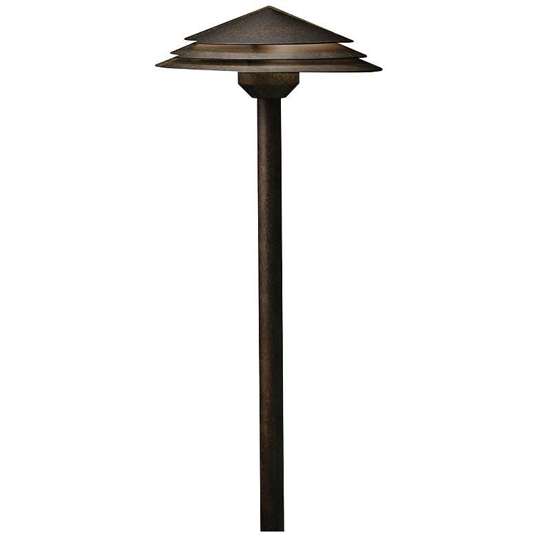 Image 1 Kichler Round Tiered 21" High Bronze 3000K LED Path Light