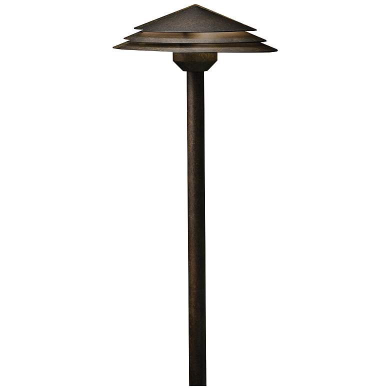 Image 1 Kichler Round Tiered 21 inch High Bronze 3000K LED Path Light