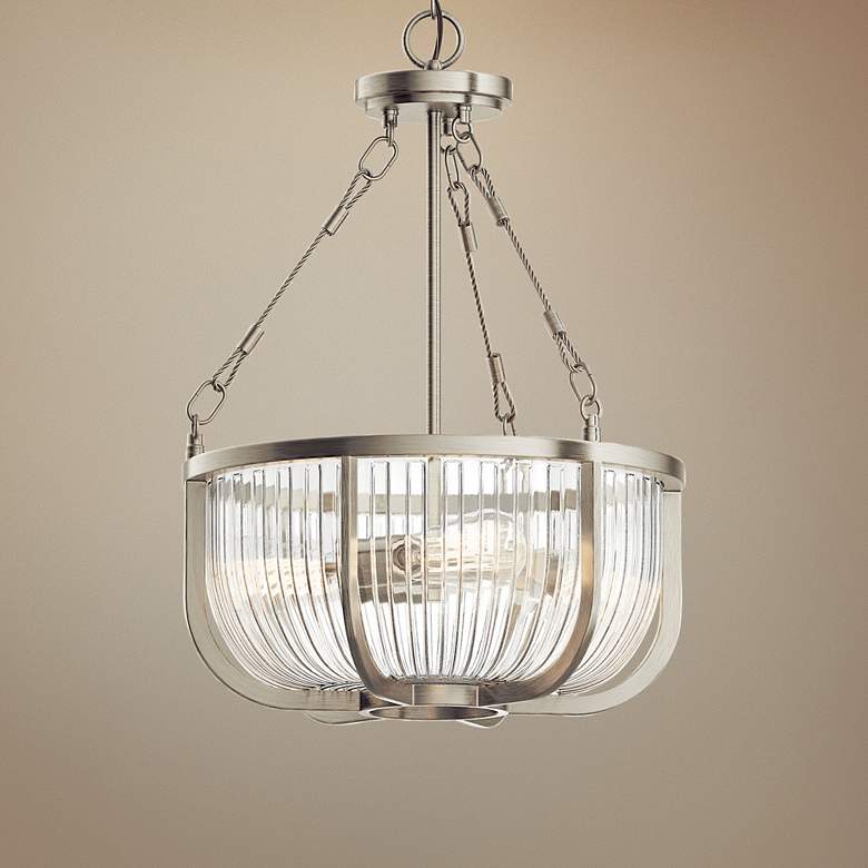 Image 1 Kichler Roux 16" Wide Brushed Nickel 3-Light Bowl Pendant