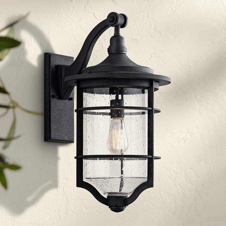 Image 1 Kichler Royal Marine 21 3/4" High Black Outdoor Wall Light