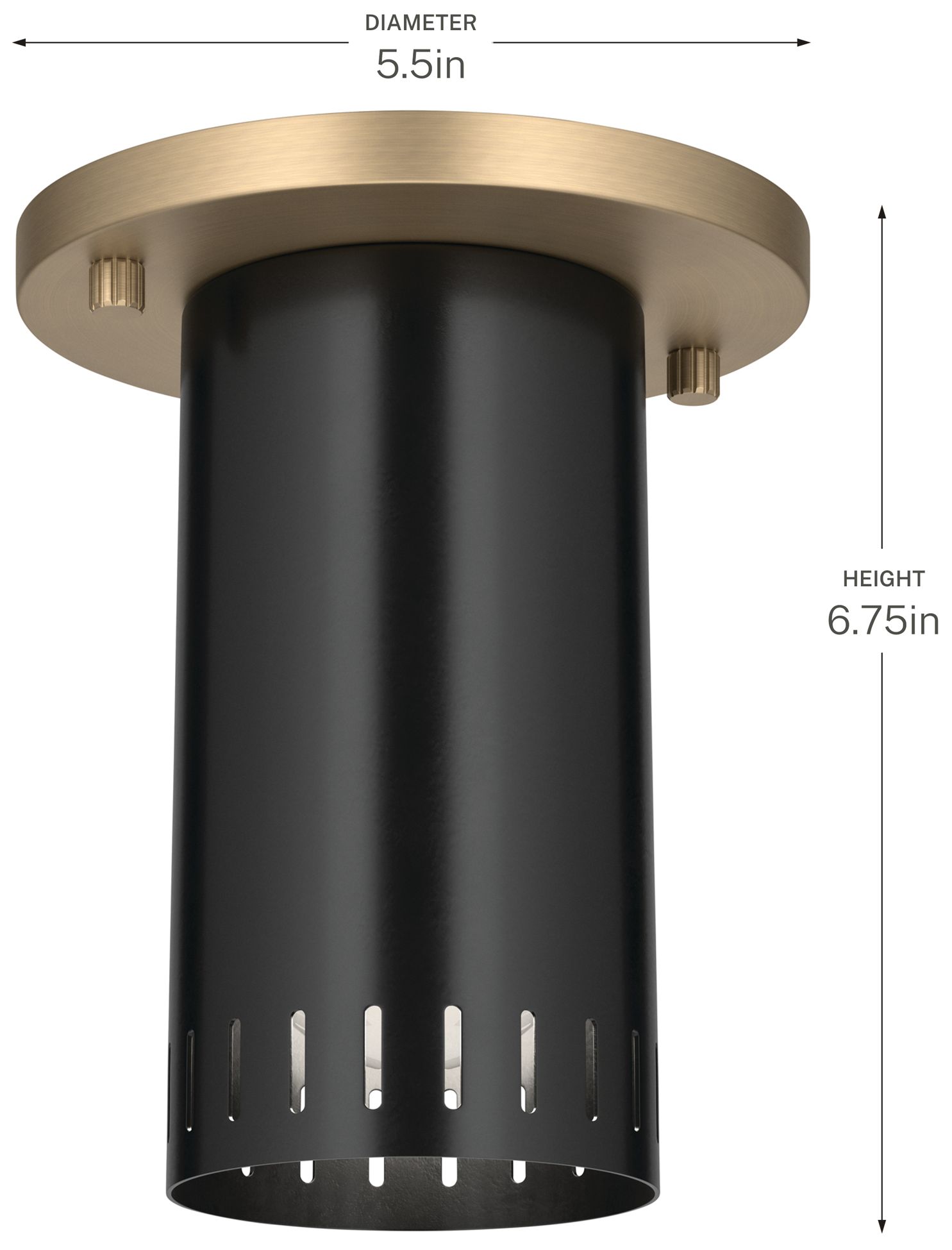 Kichler Ruehl 5.50" 1Lt Flush Mount in Black