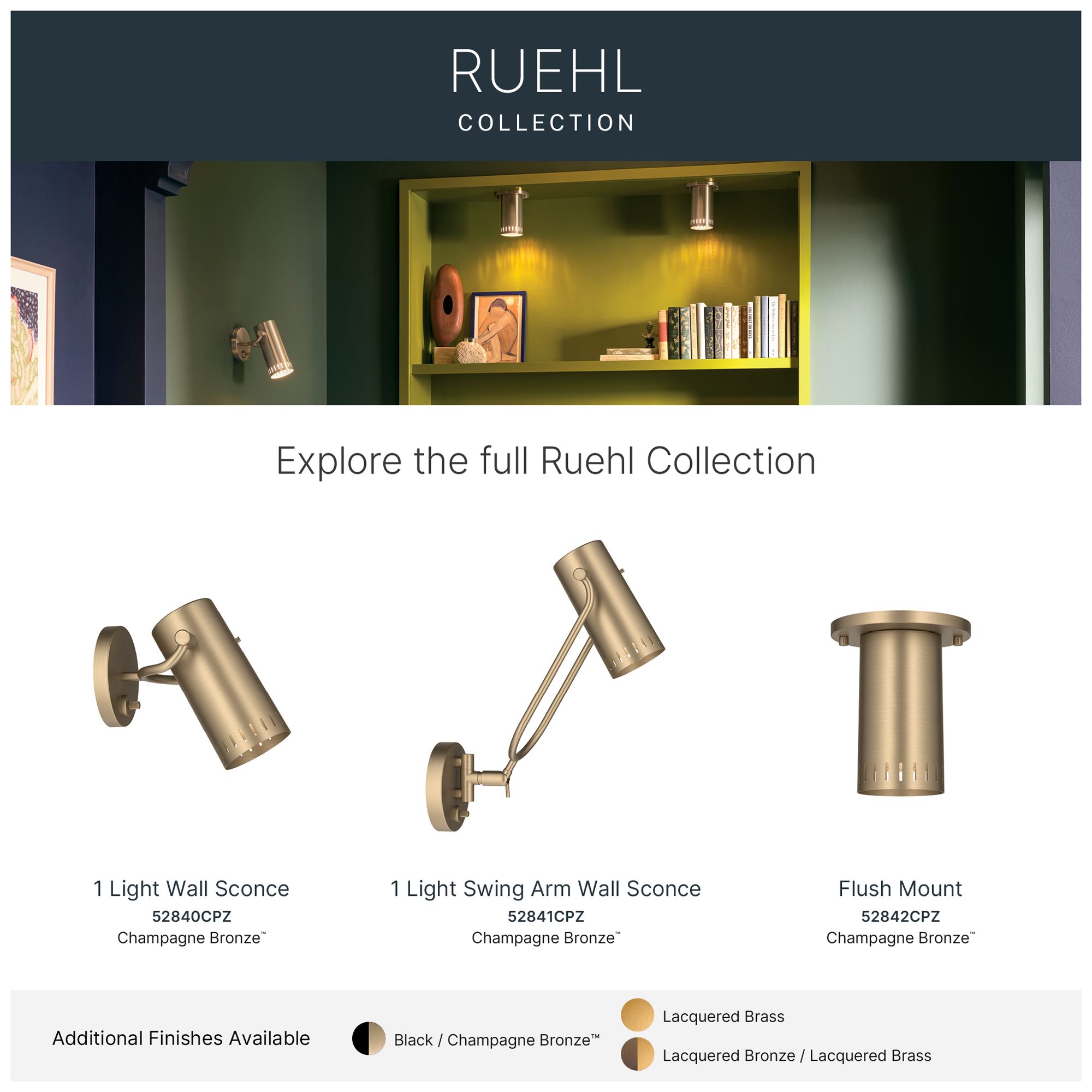 Kichler Ruehl 5.50" 1Lt Flush Mount in Champagne Bronze