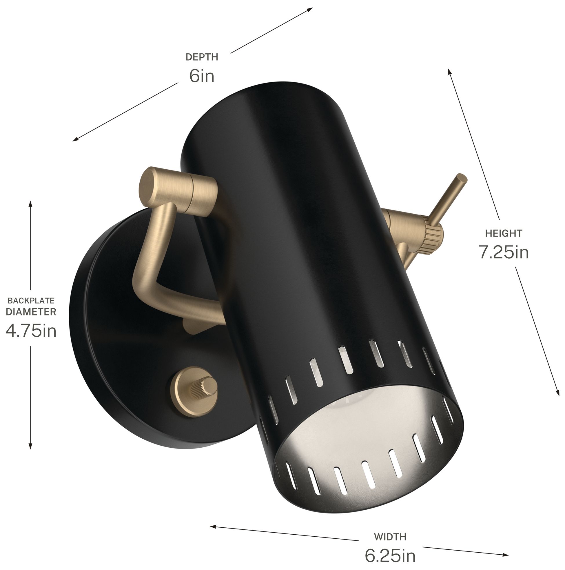 Kichler Ruehl 7.25" 1Lt Wall Sconce in Black
