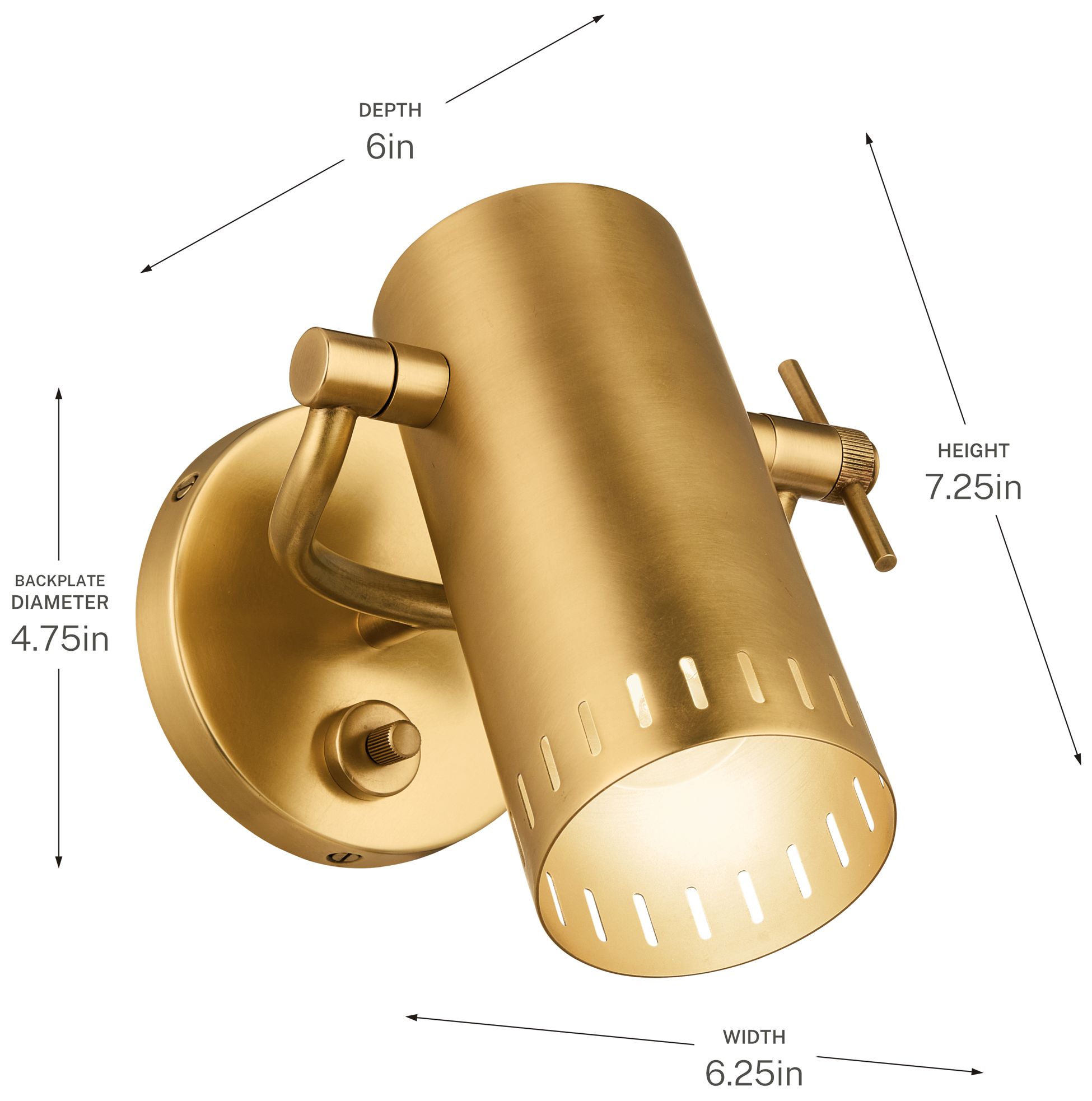 Kichler Ruehl 7.25" 1Lt Wall Sconce in Lacquered Brass