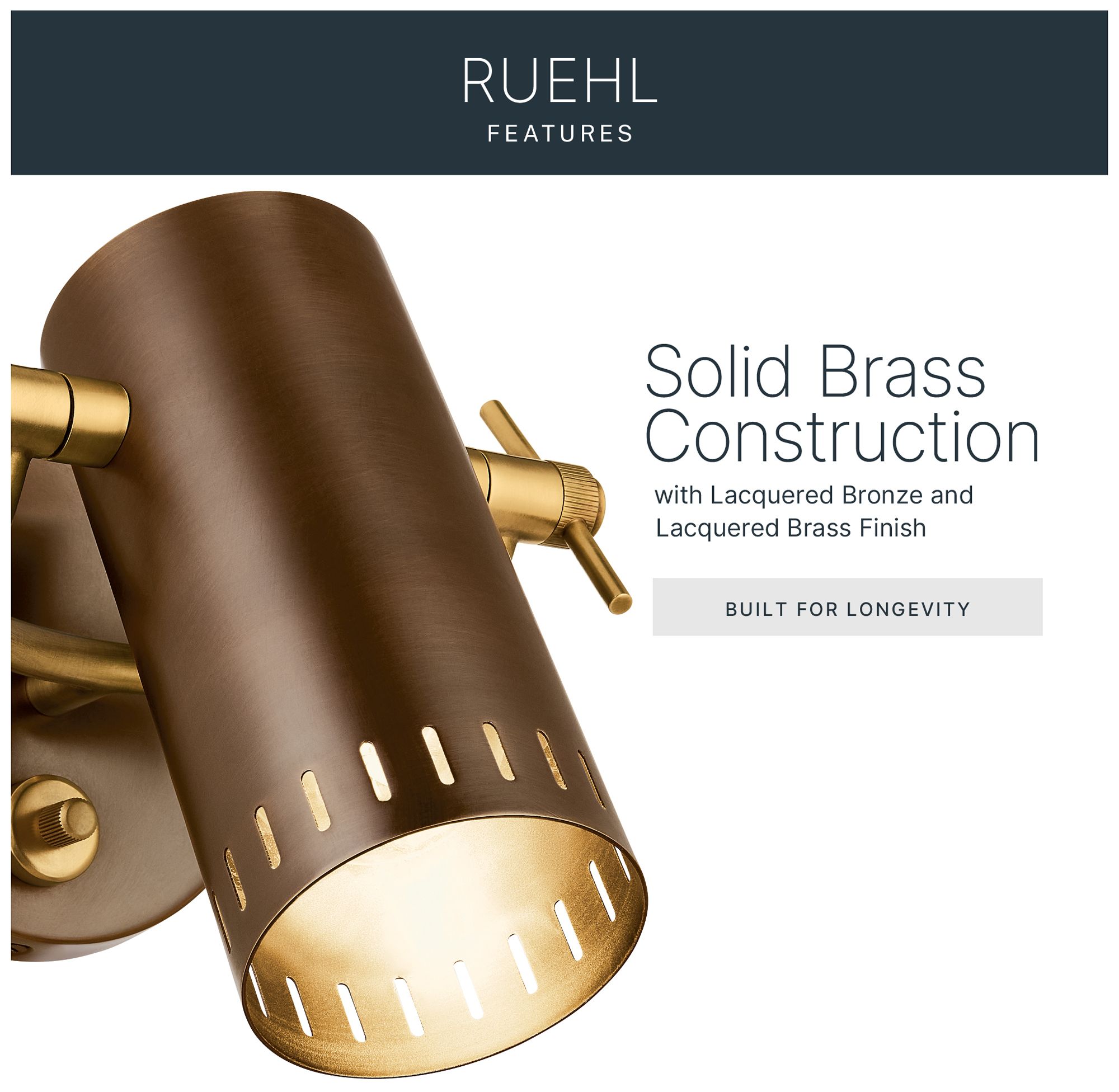 Image 4 Kichler Ruehl 7.25" 1Lt Wall Sconce in Lacquered Bronze more views