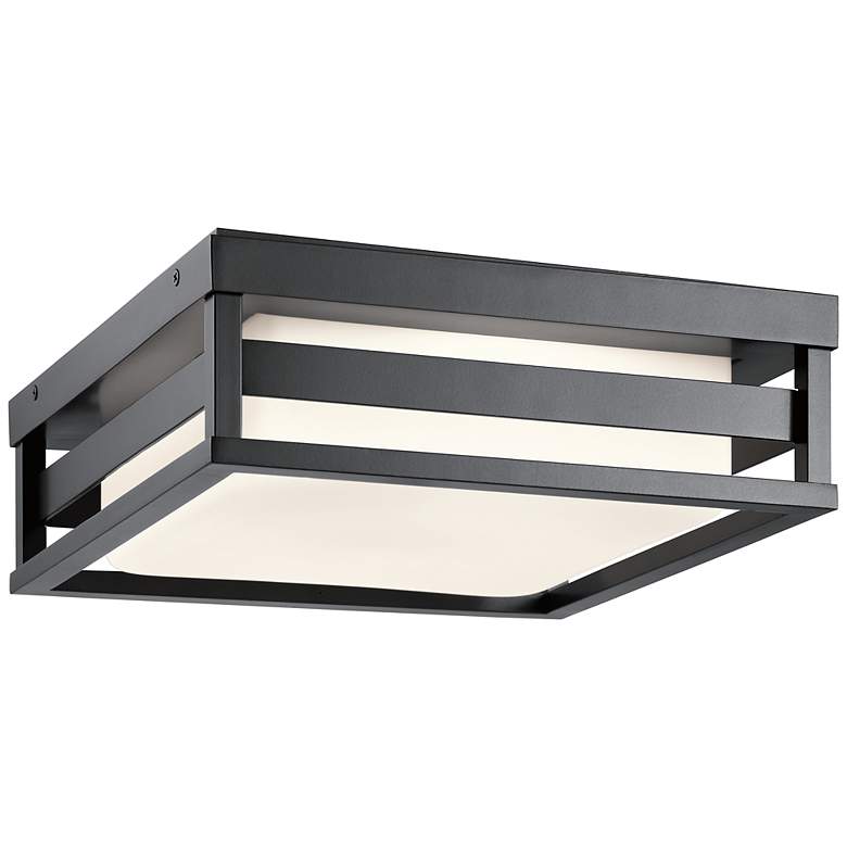 Image 2 Kichler Ryler 12" Wide Black LED Outdoor Ceiling Light