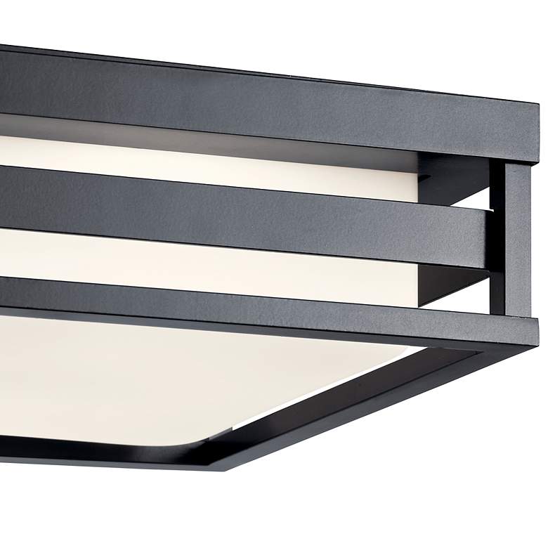 Image 3 Kichler Ryler 12" Wide Black LED Outdoor Ceiling Light more views