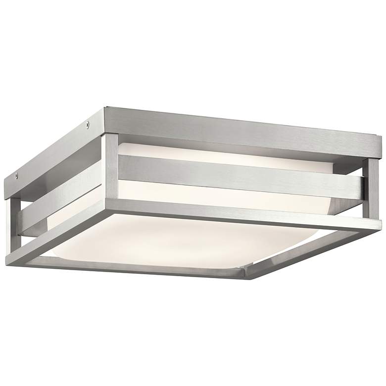 Image 1 Kichler Ryler 12" Wide Brushed Aluminum LED Outdoor Ceiling Light