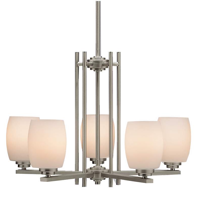 Image 2 Kichler Sabina 24 inch Wide Brushed Nickel Five Light Chandelier